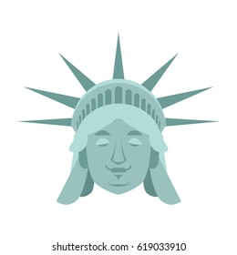 Statue of Liberty Sleeping Emoji. US landmark statue face asleep emotion isolated