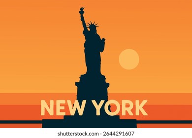 The Statue of Liberty stands tall against the backdrop of a stunning New York City skyline, symbolizing freedom and hope.