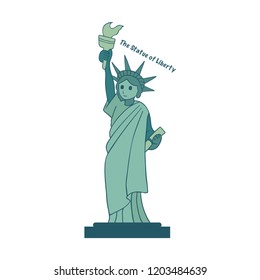 The Statue of Liberty Symbol Of America. Vector Illustration.