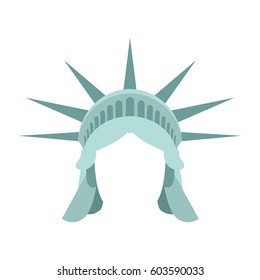 Statue of Liberty template face head. mock up hair and crown.
