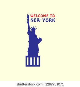 statue of liberty with text welcome to New York vector
