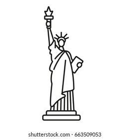 The Statue of Liberty: thin monochrome icon 