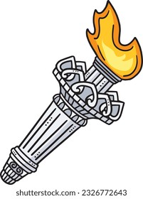 Statue of Liberty Torch Cartoon Colored Clipart 