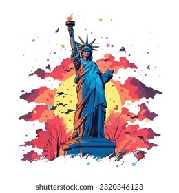 Statue Of Liberty T-shirt Desaign Ready To Print, Street art