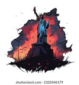 Statue Of Liberty T-shirt Desaign Ready To Print, Street art