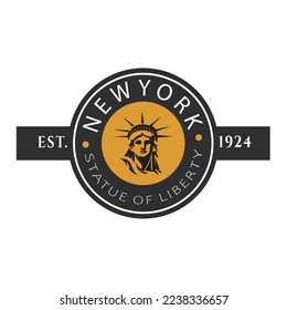 Statue of Liberty T-Shirt Design, Vector, illustration 