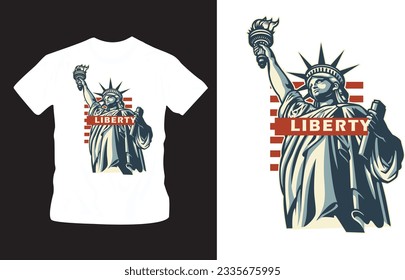 statue of liberty t-shirt editable template