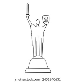 statue of liberty and ukraine flag vector illustration design
