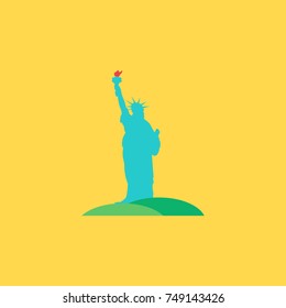 Statue of Liberty USA isolated vector in green yellow