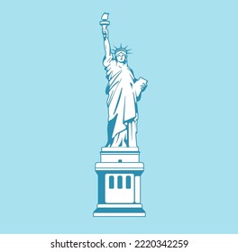 Statue of liberty - USA, New York | World famous buildings vector illustration