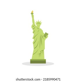 Statue der Freiheit, Vektorgrafik, Kunst, Grafik und flaches Design. 