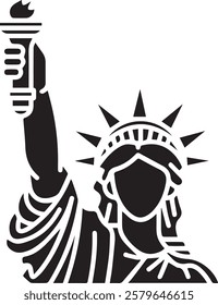 Statue of Liberty Vector Art Illustration. Statue of liberty Vector Illustration On Separate Background. Liberty Logo Concept Illustration on Isolated Background.