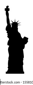 Statue Of Liberty Vector Black Silhouette