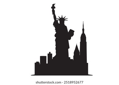 Statue liberty vector. EPS 10 editable vector