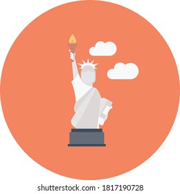 statue of liberty vector flat color icon 