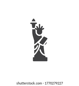 Statue of Liberty vector icon. filled flat sign for mobile concept and web design. USA liberty statue glyph icon. Symbol, logo illustration. Vector graphics