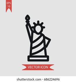 Statue of liberty vector icon, illustration symbol