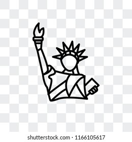 Statue of Liberty vector icon isolated on transparent background, Statue of Liberty logo concept