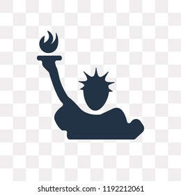 Statue of liberty vector icon isolated on transparent background, Statue of liberty transparency concept can be used web and mobile