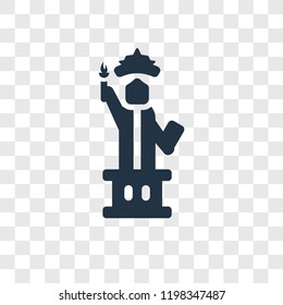 Statue of liberty vector icon isolated on transparent background, Statue of liberty transparency logo concept