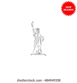 Statue Of Liberty vector icon isolated on white background.