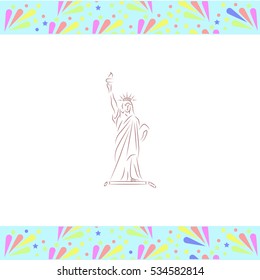 Statue Of Liberty vector icon on white background. Isolated illustration. Business picture.