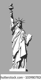 The Statue of Liberty. Vector illustration. 