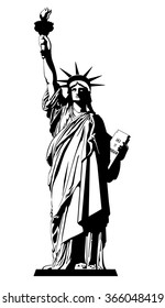 The Statue of Liberty. Vector illustration