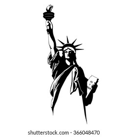 The Statue of Liberty. Vector illustration