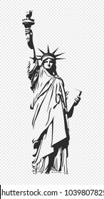 The Statue of Liberty. Vector illustration. Isolated on a white background.