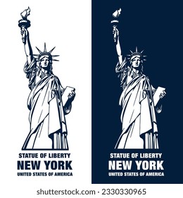 Estatua del vector de la libertad Ilustración aislada en un contexto separado