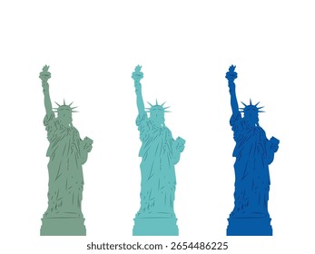 Estátua da Ilustração Vetor Liberdade, Estátua Liberdade Vetor Isolado, America Landmark Liberty Statue Vetor Image, Estátua da Liberdade Silhueta Vetor Image.