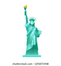 Statue of Liberty vector illustration on white background.