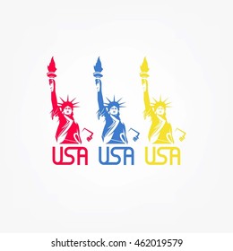 The Statue of Liberty. Vector Illustration on white background