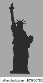 The Statue of Liberty. Vector illustration. Silhouette.