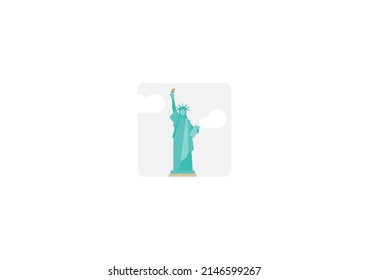 Statue of Liberty Vector Isolated Emoticon. Statue of Liberty Icon