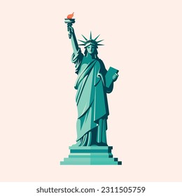 Statue of liberty vector isolated on white