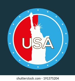 Statue Of Liberty vector label