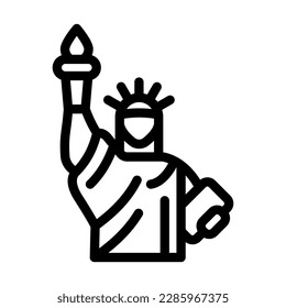 Statue Of Liberty Vector Line Icon Design