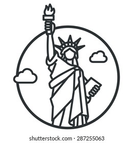 Statue of Liberty Vector Line Icon