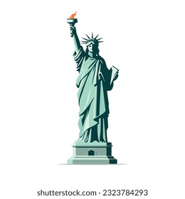 Statue of Liberty vector, Logo and icon design. isolated on white background. New York city Statue of Liberty vector.