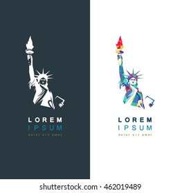 The Statue of Liberty. Vector logo template.