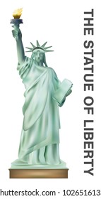 the statue of liberty vector on white background