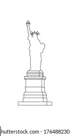 statue liberty vector outline art