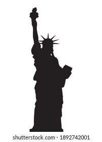 Statue Liberty  Vector silhouette  New York  Manhattan  United states America 