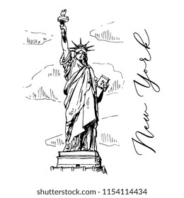 Statue Of Liberty Vector Sketch Illustration