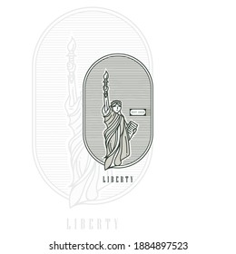 statue of liberty vector with a white background color