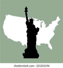 statue of Liberty in very high detail in vector art - self drawn