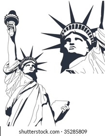 Statue of Liberty in very high detail in vector art - self drawn.