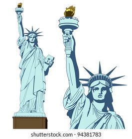 statue of Liberty in very high detail in vector art - self drawn